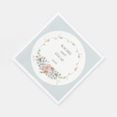 Elegante Pastel Boho Waterverf Bloemen Servet (Hoek)