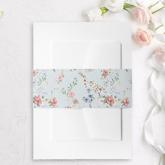 Elegante Pastel Boho Waterverf Bloemen Uitnodigingen Wikkel
