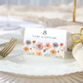 Elegante Pastel Boho Wildflower Wedding Place Card Kaart