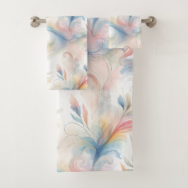 Elegante Pastel Botanische Waterverf Bad Handdoek