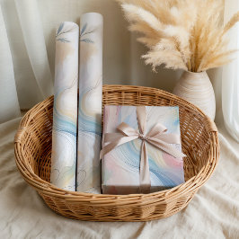 Elegante Pastel Botanische Waterverf Cadeaupapier