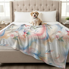 Elegante Pastel Botanische Waterverf Fleece Deken