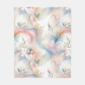Elegante Pastel Botanische Waterverf Fleece Deken (Voorkant)