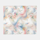 Elegante Pastel Botanische Waterverf Fleece Deken (Voorkant (Horizontaal))