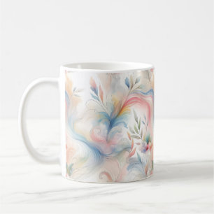 Elegante Pastel Botanische Waterverf Koffiemok