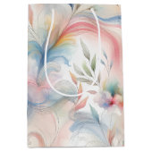 Elegante Pastel Botanische Waterverf Medium Cadeauzakje (Voorkant)