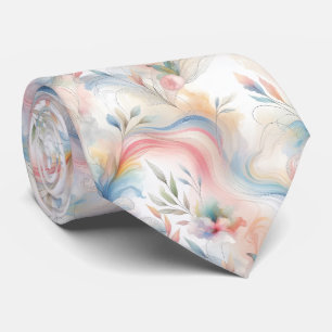 Elegante Pastel Botanische Waterverf Stropdas