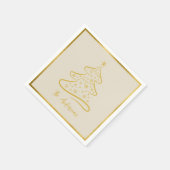 Elegante Pastel Botten Beige Gouden Kerstboom Servet (Hoek)