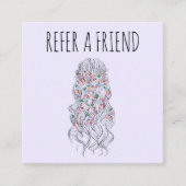 Elegante pastel bruid golvend haar styling bloemig afsprakenkaartje (Voorkant)