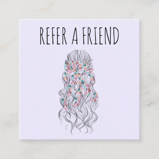 Elegante pastel bruid golvend haar styling bloemig afsprakenkaartje (Voorkant)