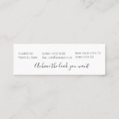 Elegante pastel bruid golvend haar styling bloemig mini visitekaartje (Achterkant)