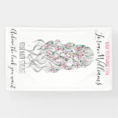 Elegante pastel bruid golvend haar styling bloemig spandoek (Horizontaal)