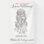 Elegante pastel bruid golvend haar styling bloemig spandoek (Verticaal)