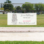 Elegante pastel bruid golvend haar styling bloemig spandoek (Insitu)