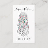 Elegante pastel bruid golvend haar styling bloemig visitekaartje (Voorkant)