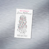 Elegante pastel bruid golvend haar styling bloemig visitekaartje magneet (Voorbeeld)