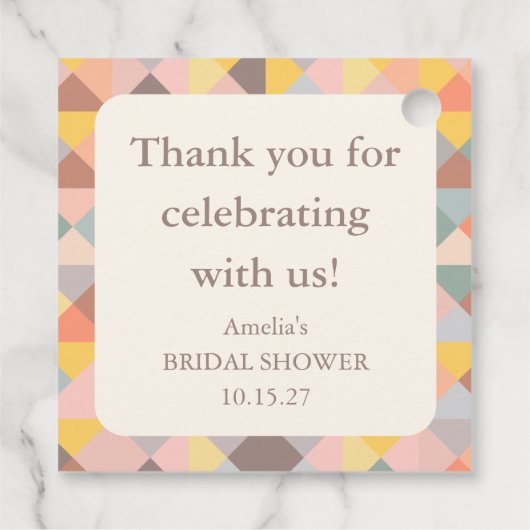 Elegante Pastel Bruidsbruiloft Dank Je Bedankjes Labels (Achterkant)