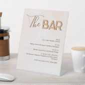 Elegante Pastel Bruiloft Drinken Bar Menu Reclamebord Met Voetstuk (Insitu)