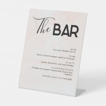 Elegante Pastel Bruiloft Drinken Bar Menu