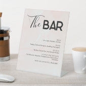 Elegante Pastel Bruiloft Drinken Bar Menu Reclamebord Met Voetstuk (Insitu)