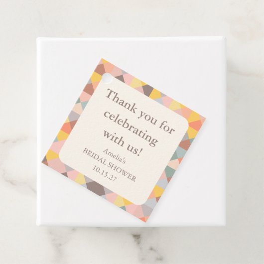 Elegante Pastel Bruiloftsfeest Dank Je Bedankjes Labels (In situ)