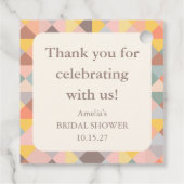 Elegante Pastel Bruiloftsshower Bedankjes Labels (Achterkant)