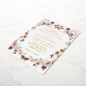 Elegante Pastel Chic Boho Wildflower thema bruilof Folie Uitnodiging (Gedraaid)
