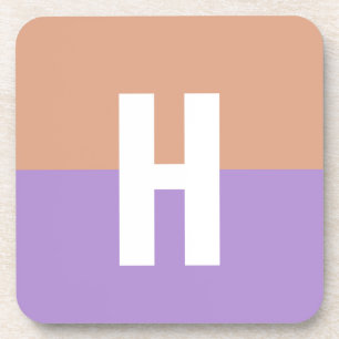 Elegante pastel Colorblock Monogram Initiaal Lette Bier Onderzetter