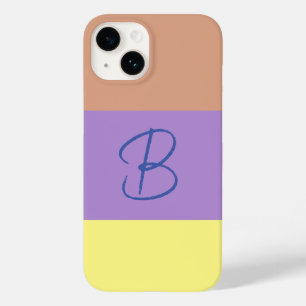 Elegante pastel Colorblock Monogram Initiaal Lette Case-Mate iPhone 14 Hoesje