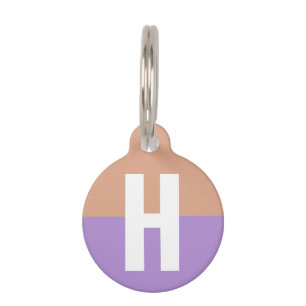Elegante pastel Colorblock Monogram Initiaal Lette Huisdierpenning