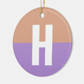 Elegante pastel Colorblock Monogram Initiaal Lette Keramisch Ornament (Links)