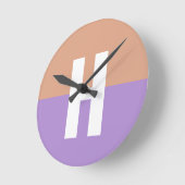 Elegante pastel Colorblock Monogram Initiaal Lette Ronde Klok (Hoek)