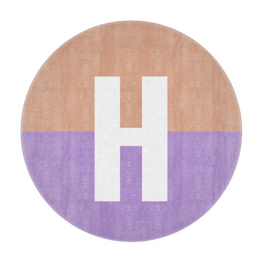 Elegante pastel Colorblock Monogram Initiaal Lette Snijplank (Voorkant)