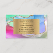 Elegante pastel eenhoorn gouden agaat luxe visitekaartje (Achterkant)