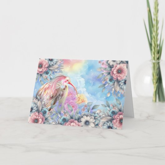 Elegante Pastel Floral Safari Vogelnoot Kaart (Voorkant)