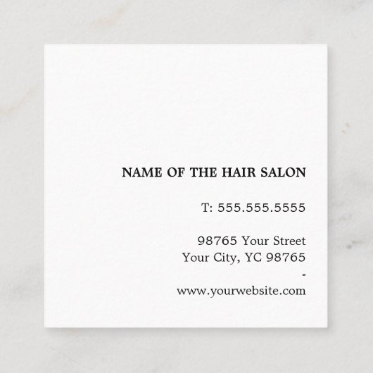 Elegante pastel gedurfde kapper vierkante visitekaartje (Achterkant)