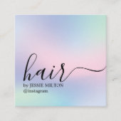 Elegante pastel gedurfde kapper vierkante visitekaartje (Voorkant)