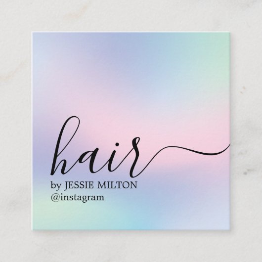 Elegante pastel gedurfde kapper vierkante visitekaartje (Voorkant)