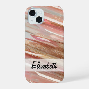Elegante Pastel Glitter Roze Blauw Goud Zilver  iPhone 15 Case