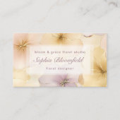 Elegante Pastel Goud Bloemen Ontwerper Visitekaartje (Voorkant)