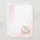 Elegante pastel gouden eenhoorn Waterverf uitnodig Kaart (Achterkant)