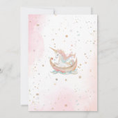 Elegante pastel gouden eenhoorn Waterverf uitnodig Kaart (Achterkant)