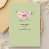 Elegante Pastel Green Flower Retirement Party Kaart