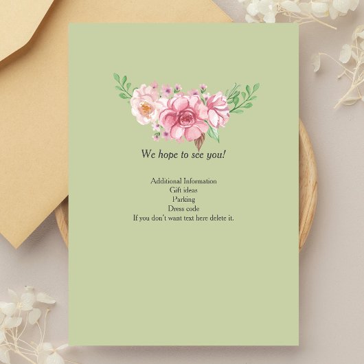 Elegante Pastel Green Flower Retirement Party Kaart