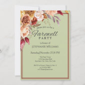 Elegante Pastel Green Herfst Farewell Party Kaart (Voorkant)