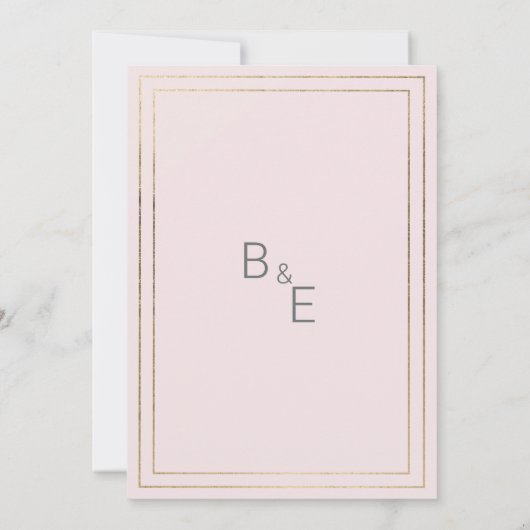 Elegante pastel grijs roze goud daisy Save the Dat Kaart (Achterkant)