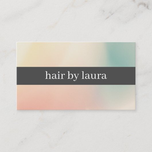 Elegante Pastel Grijze Streep Haarsalon Visitekaartje (Voorkant)
