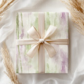Elegante pastel groen roze Waterverf Modern Cadeaupapier