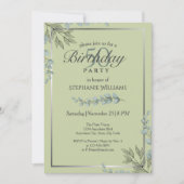 Elegante Pastel Groene Bloem Vrouwen 50ste verjaar Kaart (Voorkant)