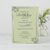 Elegante Pastel Groene Bloem Vrouwen 50ste verjaar Kaart (Staand voorkant)